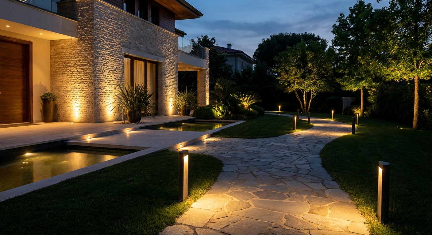 Éclairage extérieur villa